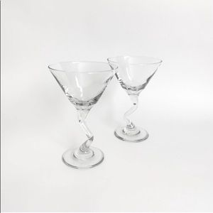 1990’s Squiggly Martini Glasses